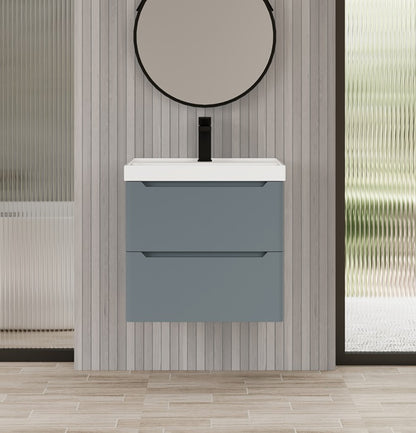 100% WaterProof VRB Nexus Dark Grey 500/600/700/800mm Rigid PVC Wall Hung Vanity Unit