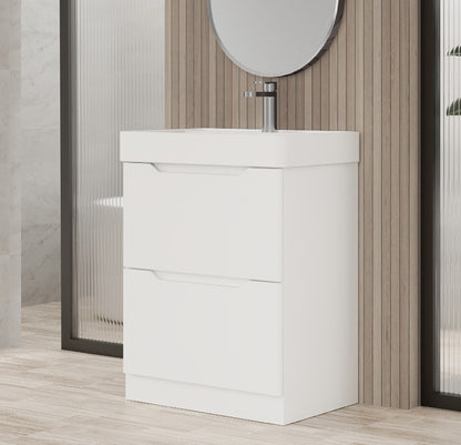100% WaterProof VRB Nexus Gloss White 500/600/700/800mm Rigid PVC Floor Standing Vanity Unit