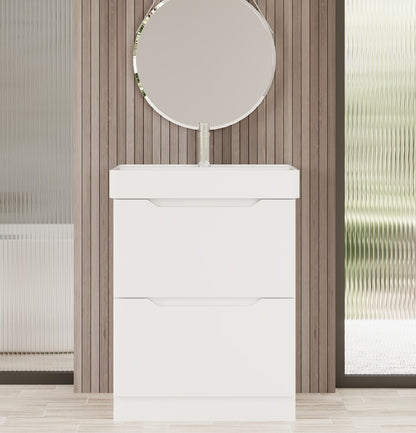 100% WaterProof VRB Nexus Gloss White 500/600/700/800mm Rigid PVC Floor Standing Vanity Unit