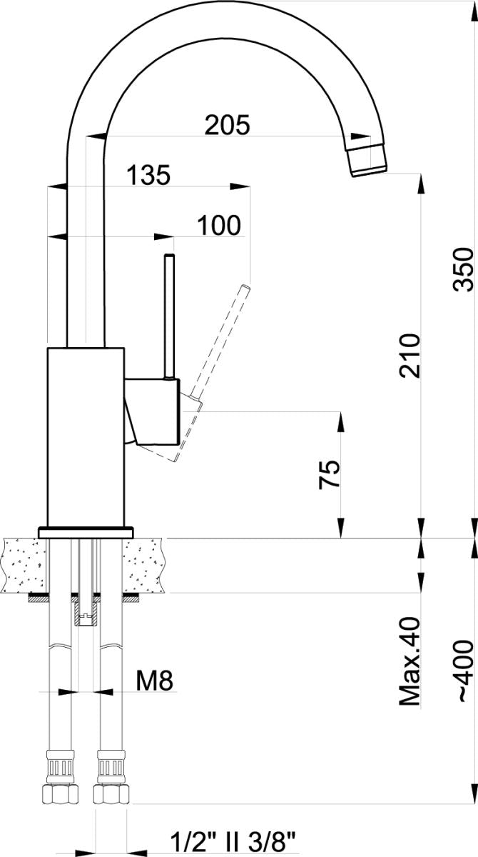 ColorX TNL 500 Gold Undermount/Inset kitchen sink 500x400mm