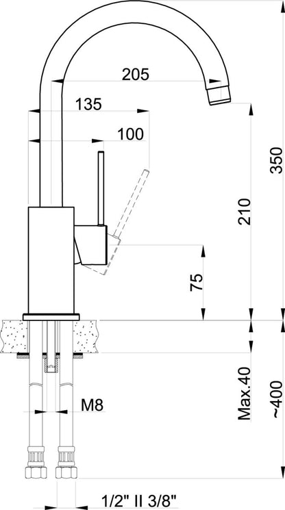 ColorX TNL 500 Gold Undermount/Inset kitchen sink 500x400mm