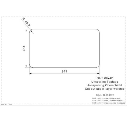 Reginox Ohio 80x42L Inset/Undermount Extra Wide 1 bowl SS Kitchen Sink