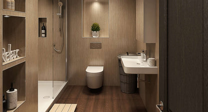 Perform Panel Origins, TRAVERTINO 600/900/1200 x 2400mm Plywood Shower Panels