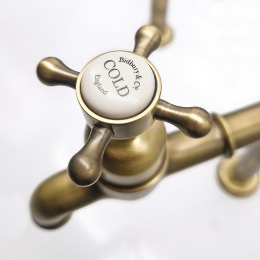 Bidbury & Co. Caswell Bibcock Taps, with Crosshead Handles 5 finishes