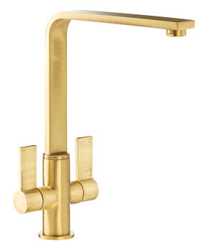 Abode Quantic Mixer Tap, Dual Lever, L-Spout 4 finishes