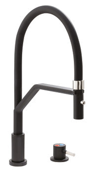 Abode LivInc Mixer Tap, 2 Part, with Pull Out Spray, C-Spout AT2213 - Matt black/brushed nickel
