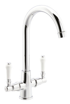 Häfele Keswick Mixer Tap, Dual Level. C-Spout,  2 finishes