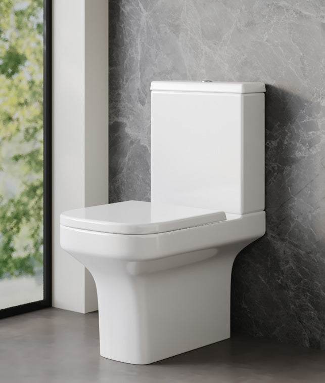 VRB Pure Close Coupled Square Rimless Toilet