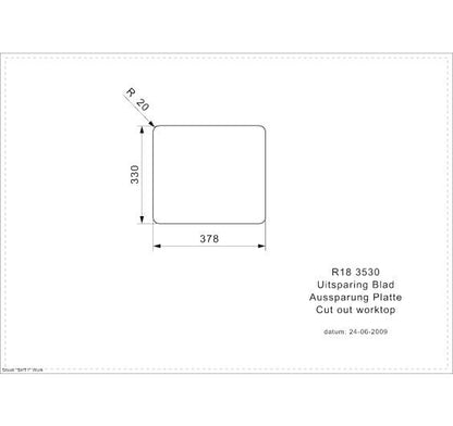 Reginox R18 3530 OSK Single bowl inset SS kitchen sink 350x398mm