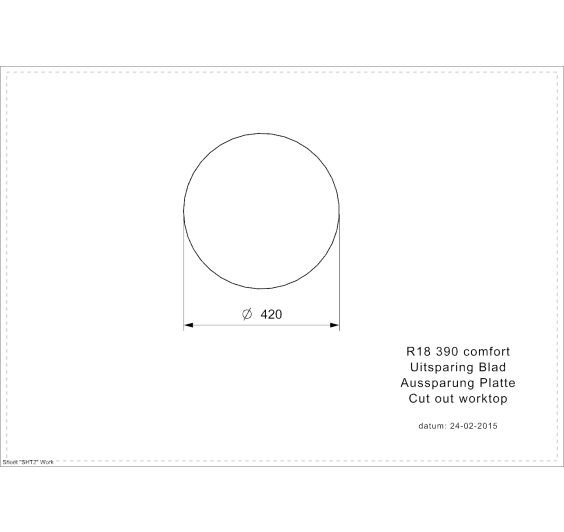 Reginox R18390 Comfort round bowl Inset SS Kitchen Sink 438mm
