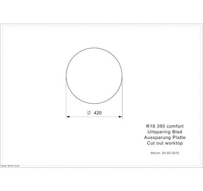 Reginox R18390 Comfort round bowl Inset SS Kitchen Sink 438mm