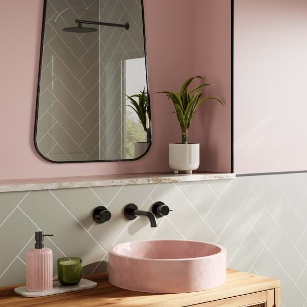 Multipanel Tile Collection Sage Green Herringbone Shower Panels 598x2400 MT638H