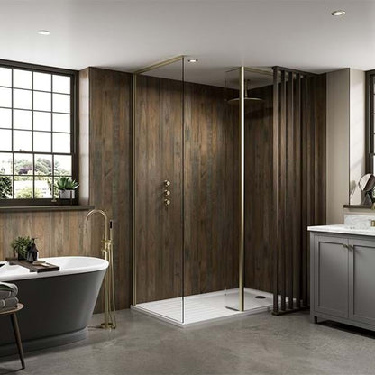 Multipanel Linda Barker Salvaged Planked Elm Shower Panels 9480