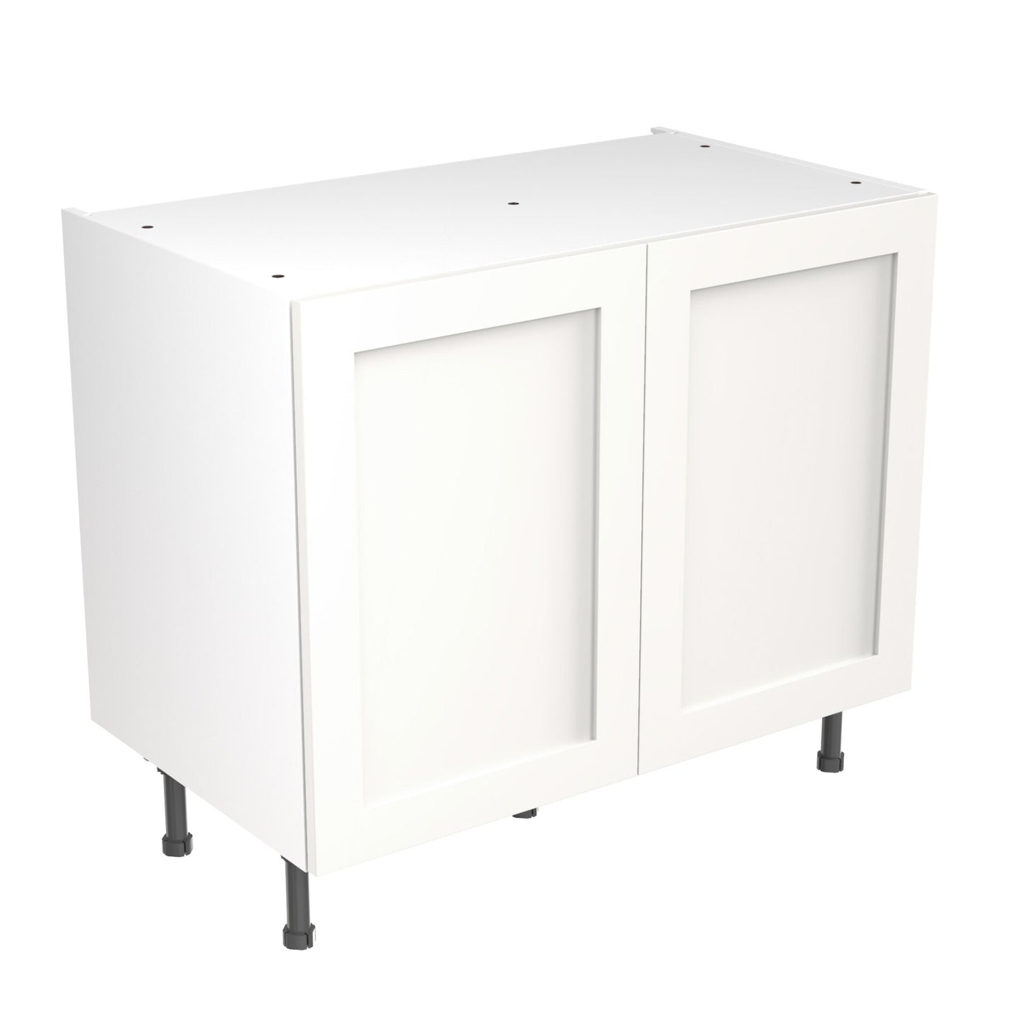 Shaker UltraMatt White Base Kitchen Cabinets with UNICLIC Technology, Flat packed
