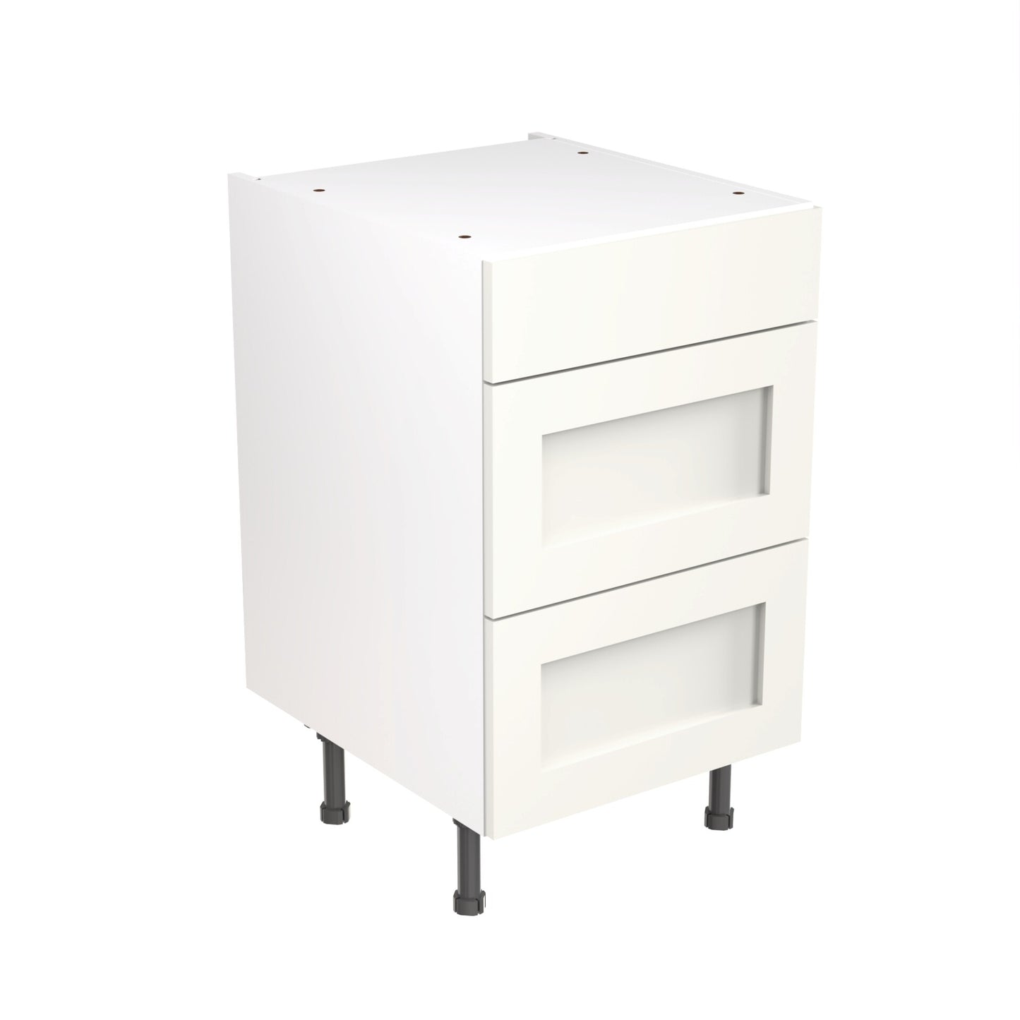 Shaker UltraMatt White Base Kitchen Cabinets with UNICLIC Technology, Flat packed