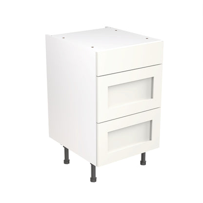 Shaker UltraMatt White Base Kitchen Cabinets with UNICLIC Technology, Flat packed