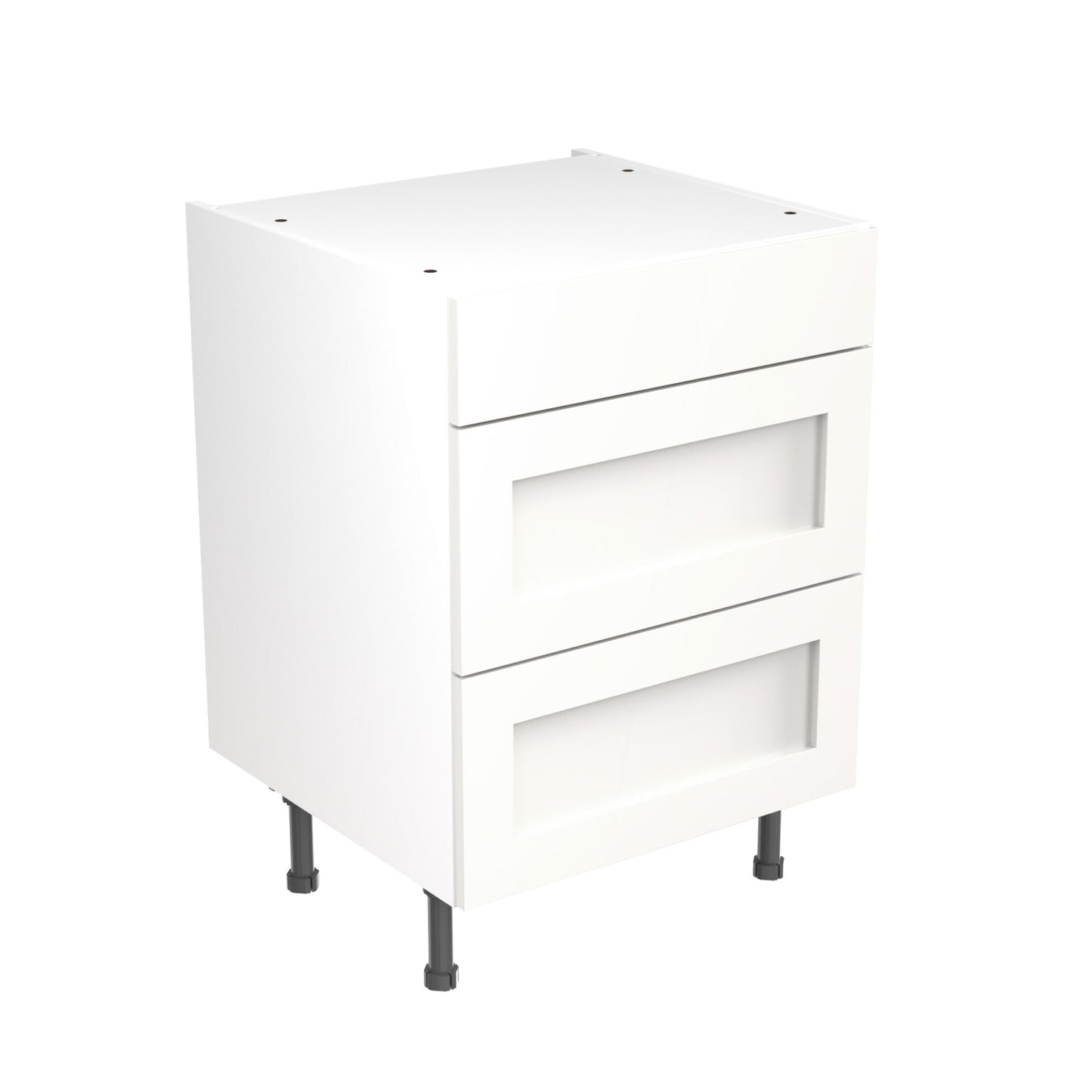 Shaker UltraMatt White Base Kitchen Cabinets with UNICLIC Technology, Flat packed