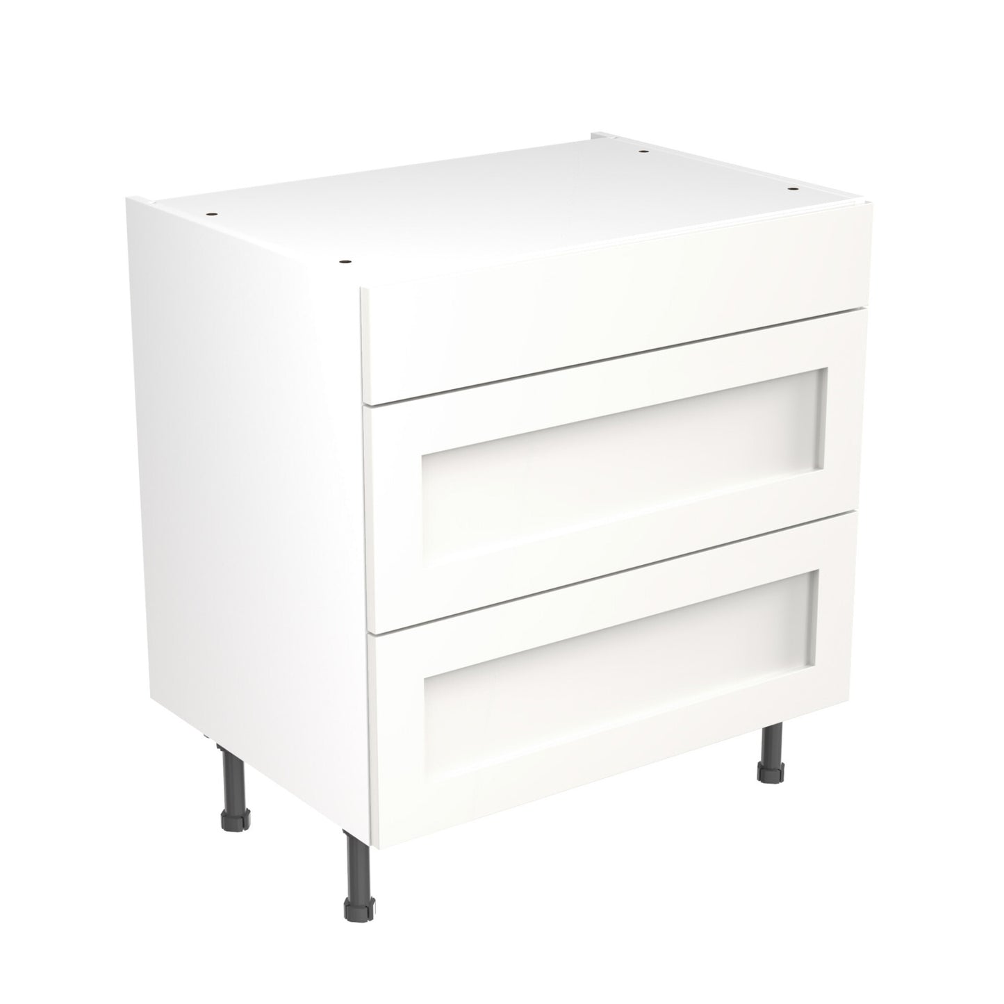 Shaker UltraMatt White Base Kitchen Cabinets with UNICLIC Technology, Flat packed