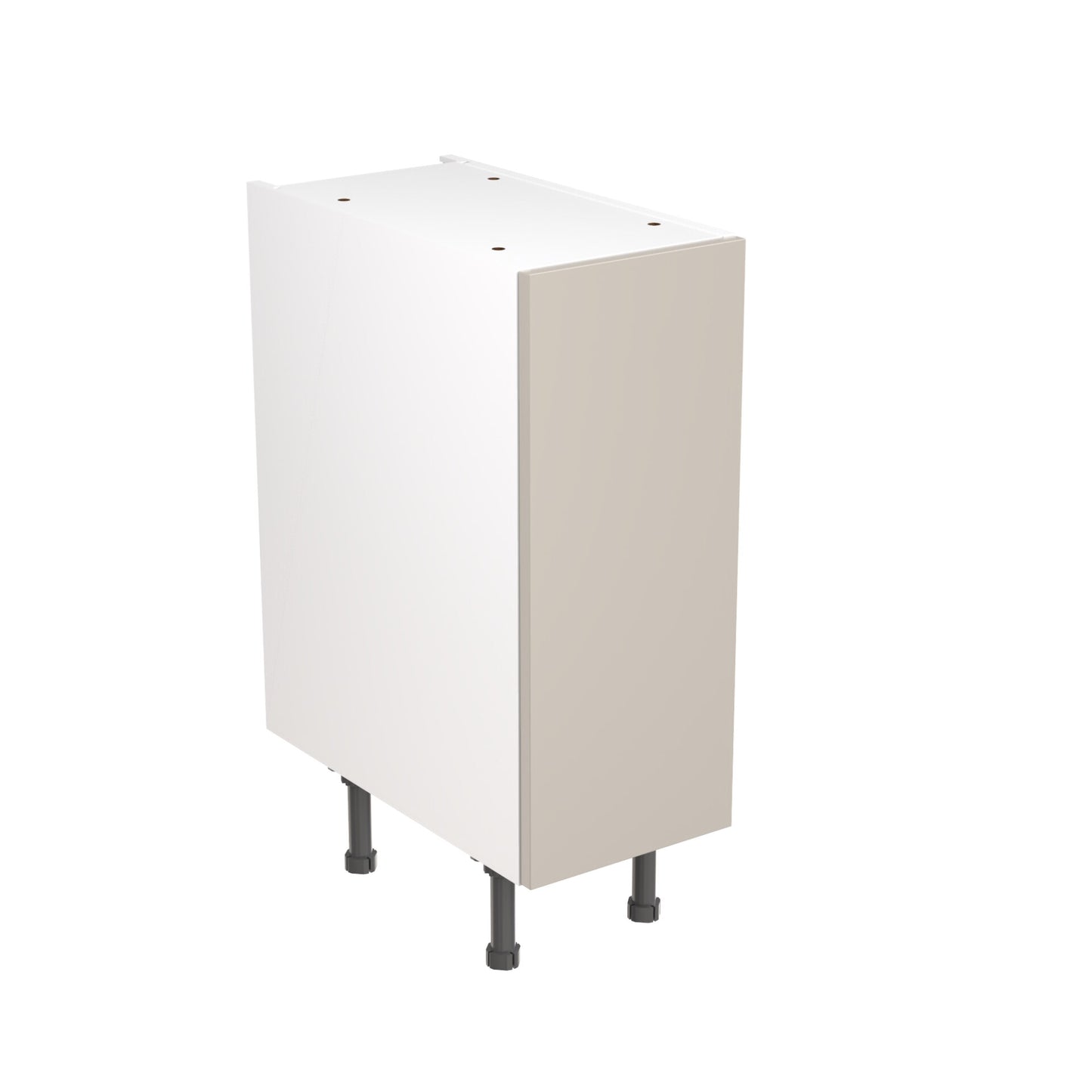 Slab Super Gloss Light Grey Base Kitchen Cabinets with UNICLIC Technology, Flat packed