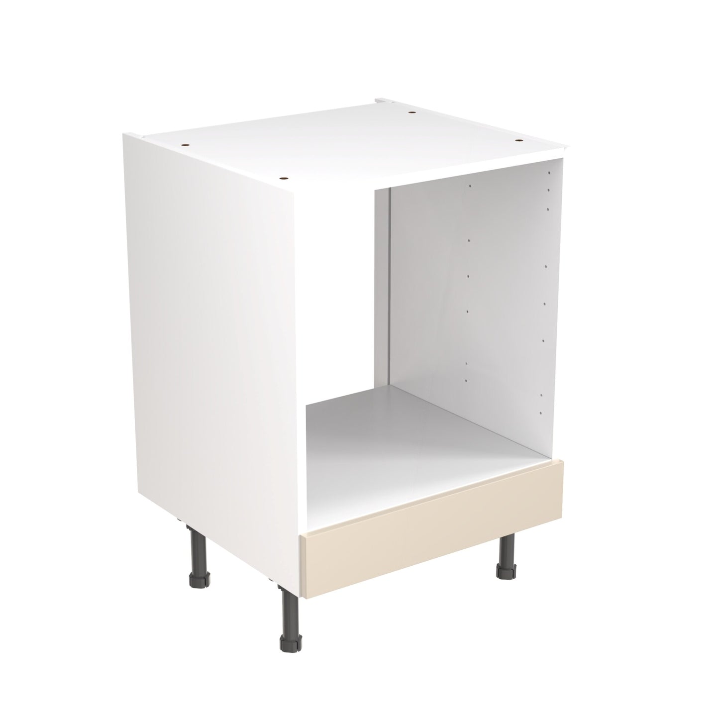 True Handleless SuperMatt Cashmere Kitchen Base Cabinets with UNICLIC Technology, Flat packed