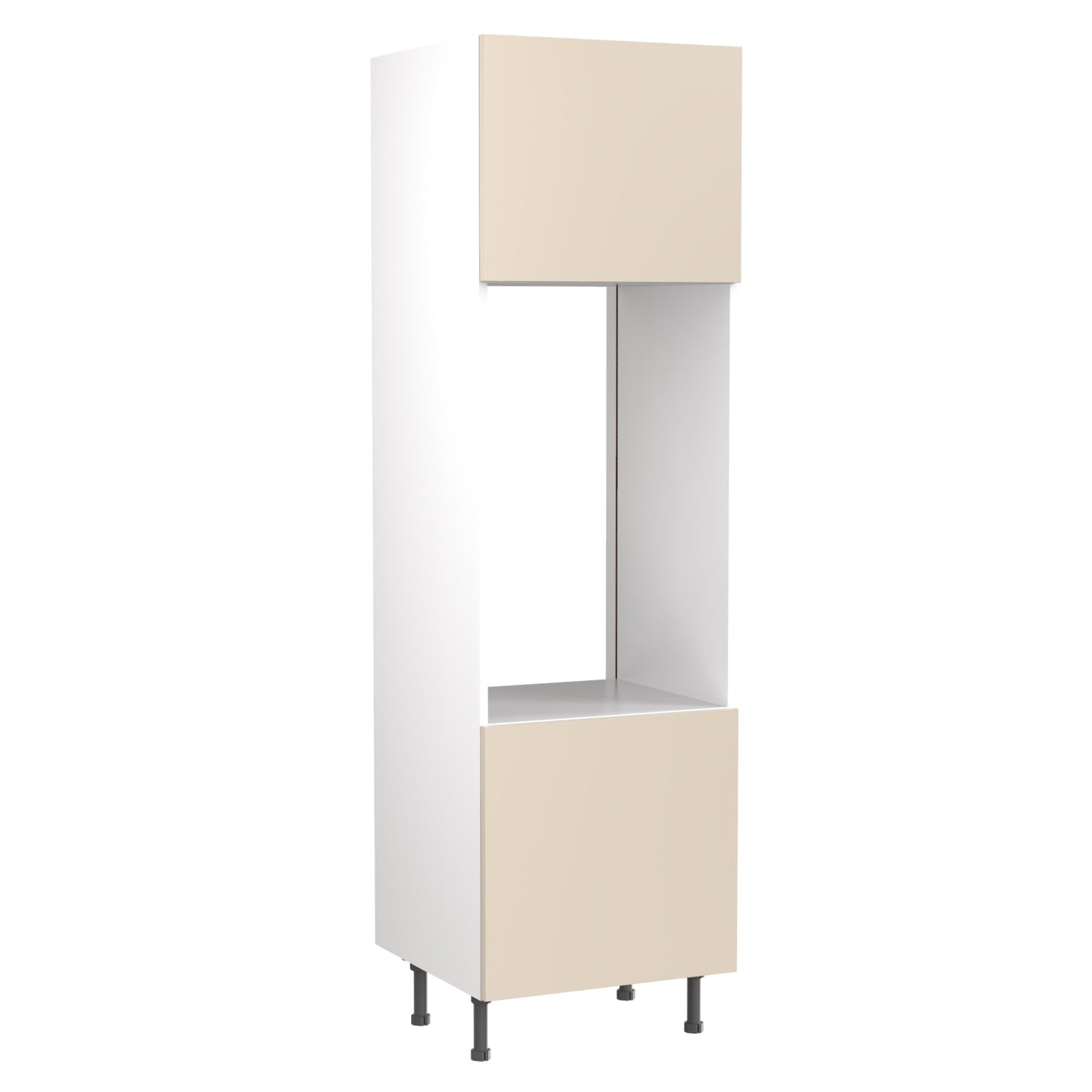 True Handleless SuperMatt Cashmere Kitchen Base Cabinets with UNICLIC Technology, Flat packed