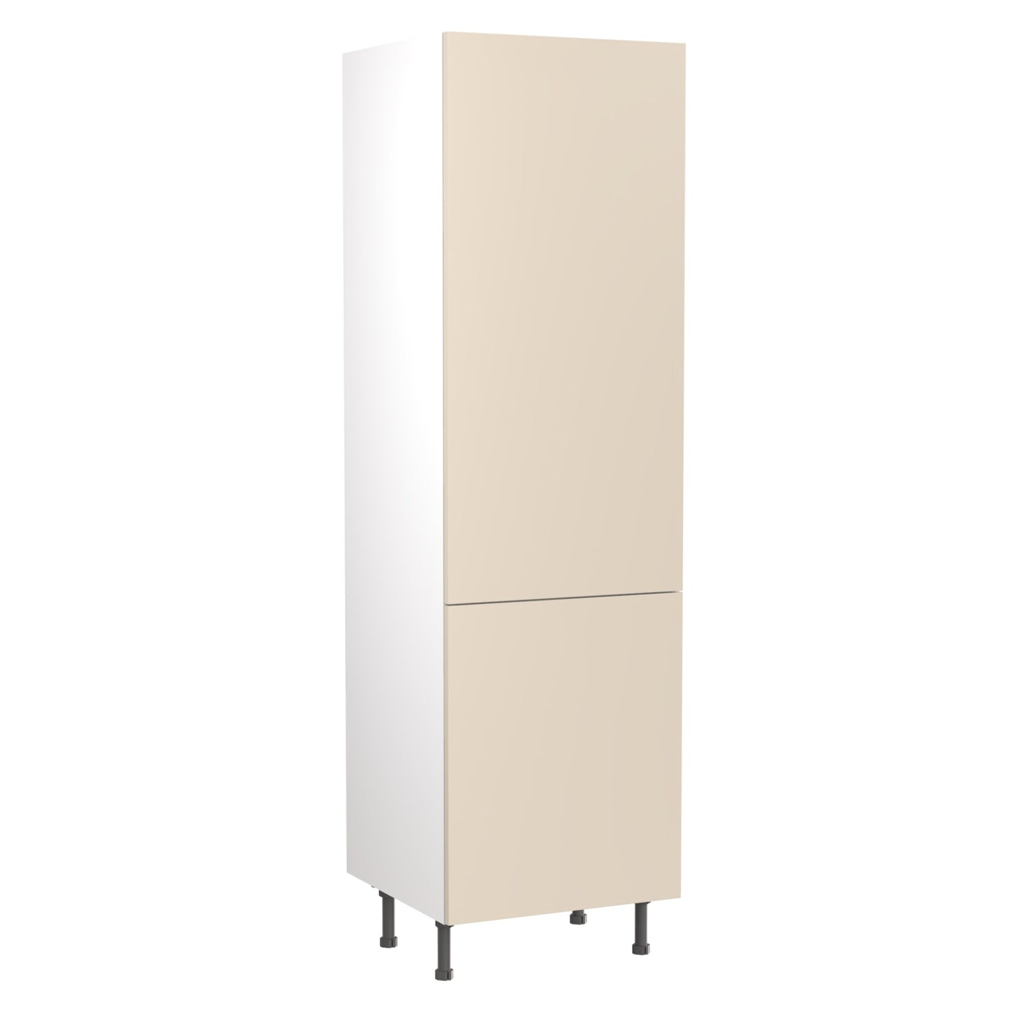 True Handleless SuperMatt Cashmere Kitchen Base Cabinets with UNICLIC Technology, Flat packed
