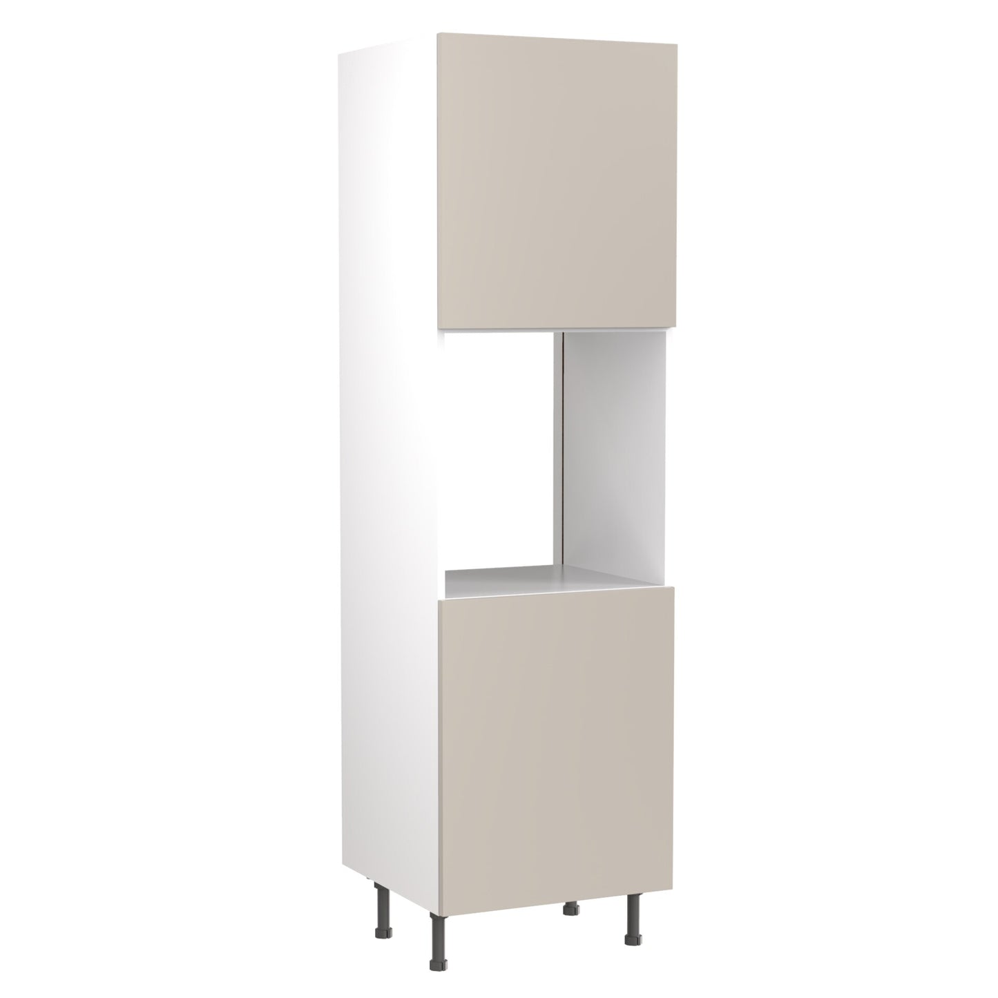 True Handleless SuperMatt Light Grey Kitchen Base Cabinets with UNICLIC Technology, Flat packed