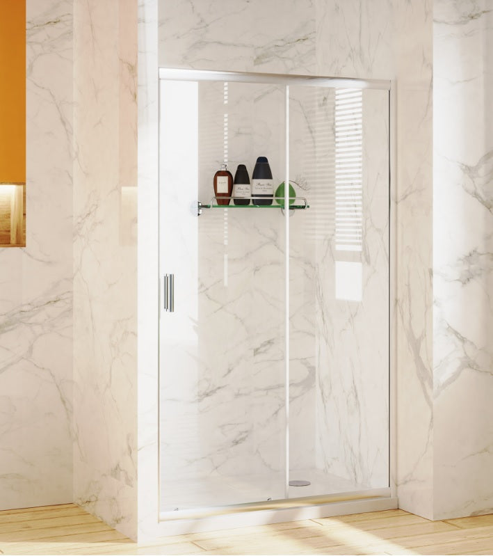 VRB Sliding Glass Shower Door, Chrome Finish. Side Panels also available Various sizes