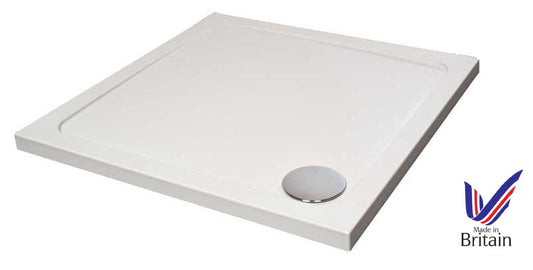 Square White Shower Trays ABS Capped Stone Resin. Various sizes