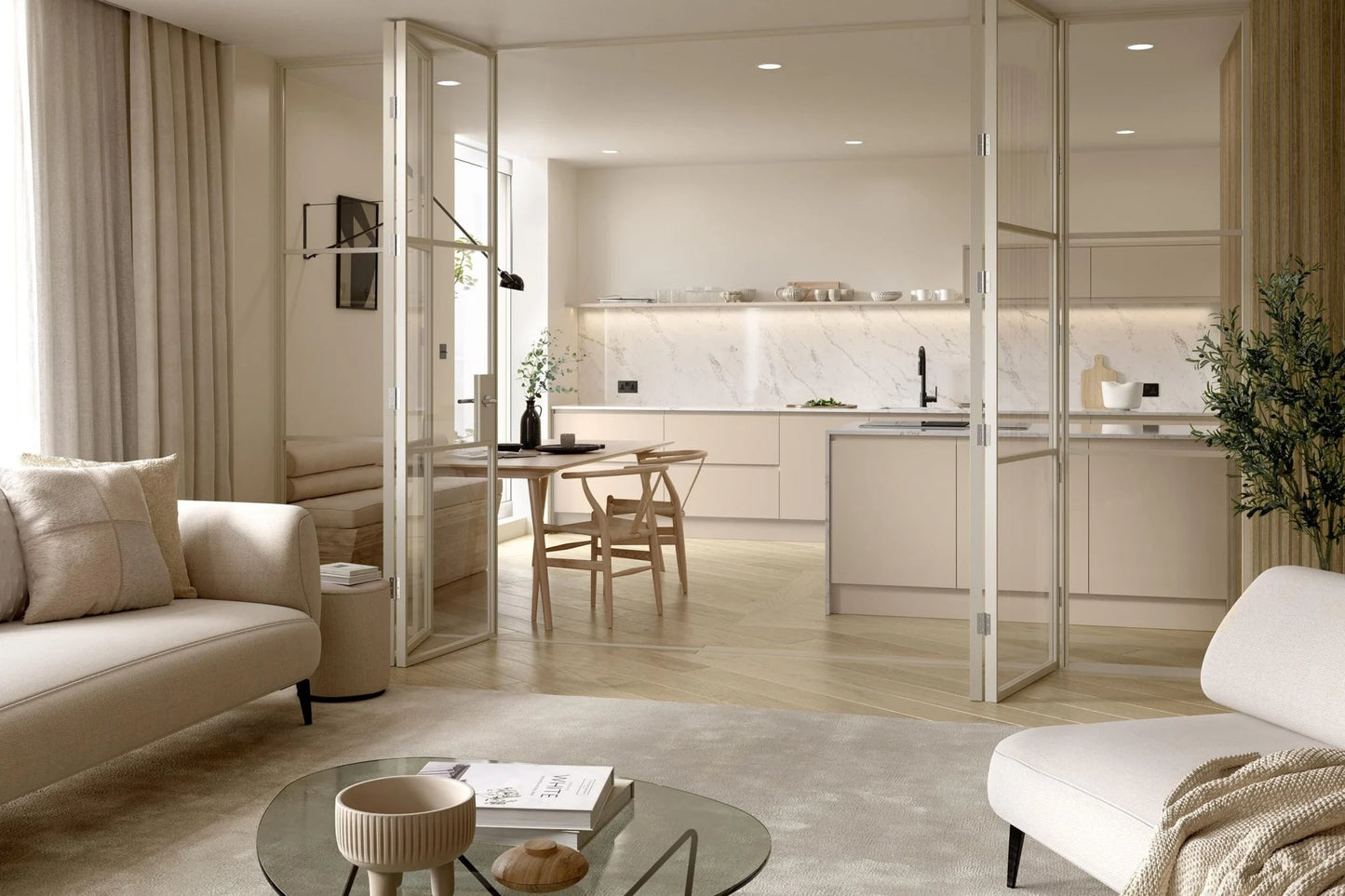 Strada MATTE CASHMERE J-Pull kitchen cupboard door fronts, end panels and accessories