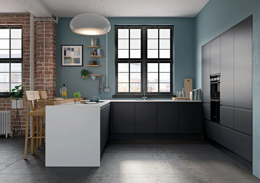 Strada MATTE GRAPHITE J-Pull kitchen cupboard door fronts, end panels and accessories