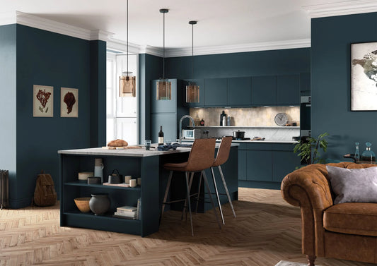 Strada MATTE MARINE J-Pull kitchen cupboard door fronts, end panels and accessories