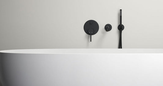 VRB Stream Concealed Bath tap and Shower Set, Matte Black 0021