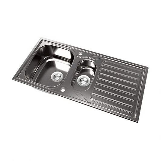 1810 VELORE DUO 1000x500mm Reversible Inset Satin Stainless Steel 1.5 bowl kitchen sink
