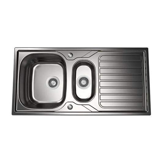 1810 VELORE DUO 1000x500mm Reversible Inset Satin Stainless Steel 1.5 bowl kitchen sink