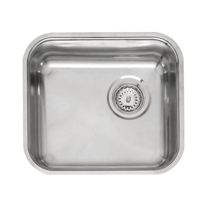 Reginox L184035KGHNOF 1 bowl inset/undermount SS kitchen sink 445x393mm, No Overflow