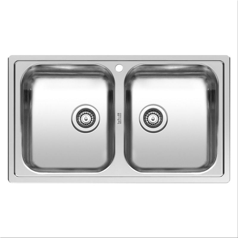 Reginox Centurio L 20 Inset/Undermount 2 bowl  SS Kitchen Sink 850x490mm with tap hole