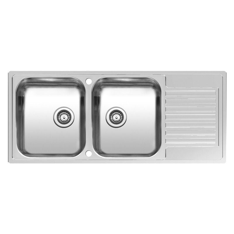 Reginox CENTURIO L30 2 Bowl Reversible SS Kitchen Sink with Drainer