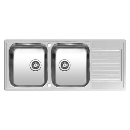 Reginox CENTURIO L30 2 Bowl Reversible SS Kitchen Sink with Drainer