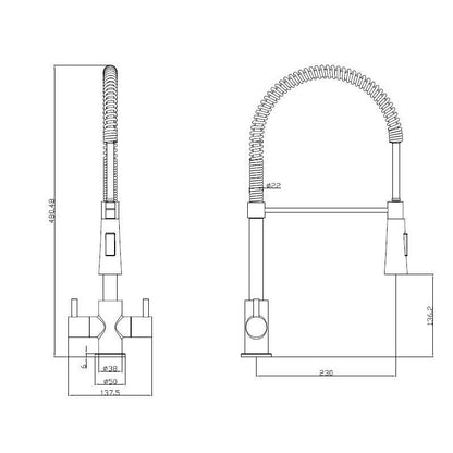 Reginox Titania MB Kitchen Mixer Tap with Pull Out Spout Matt Black