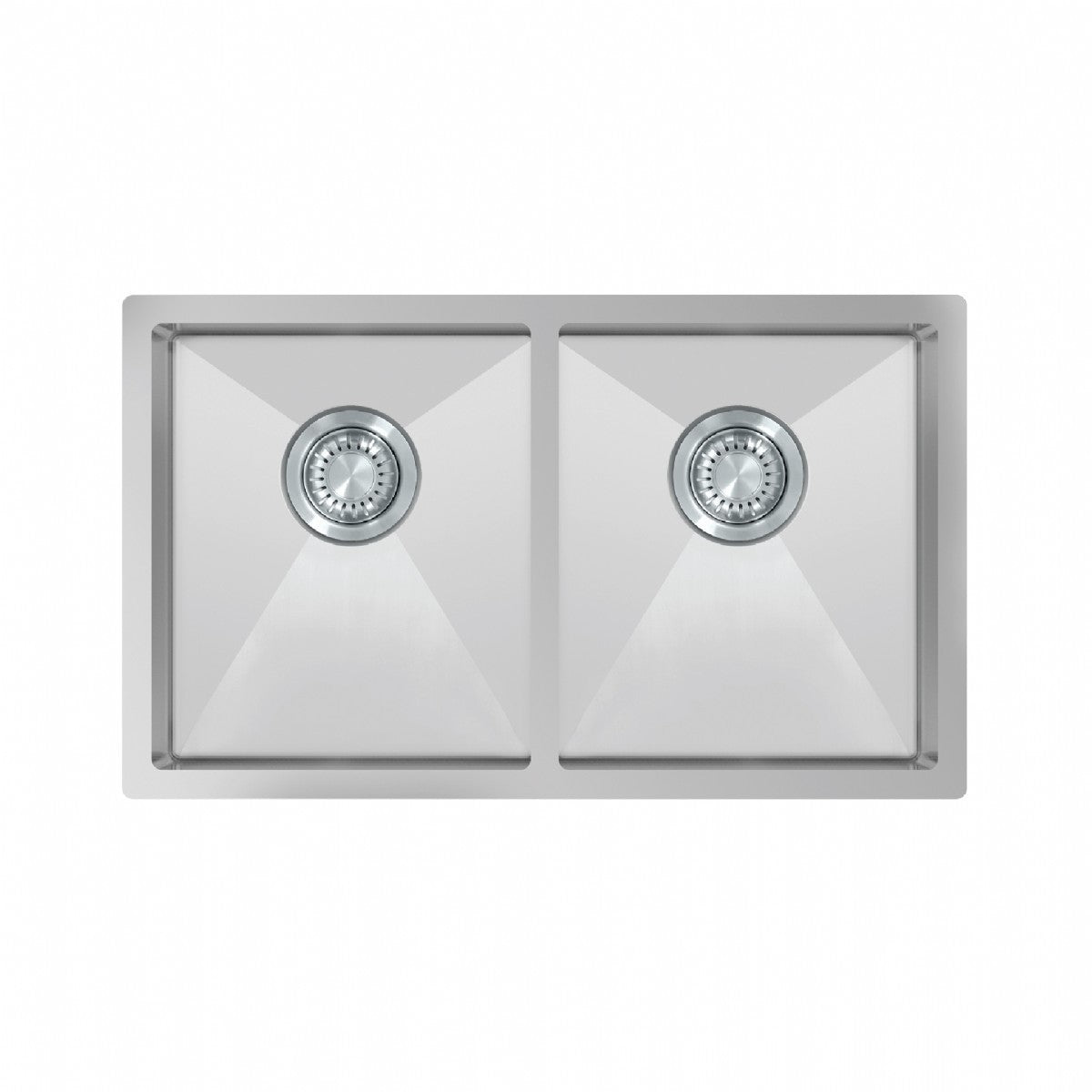 UKinox TNL 340.50.50  Polished 2 Bowl Handmade SS Undermount/Inset kitchen sink