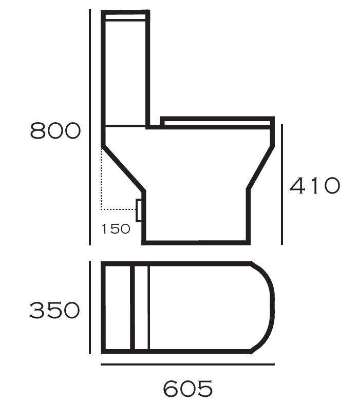 VRB Trend Close Coupled Round Rimless Toilet