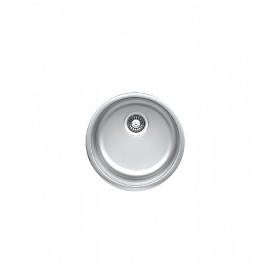 UKinox UN 446 Single Round Bowl Polished Stainless Steel inset kitchen sink