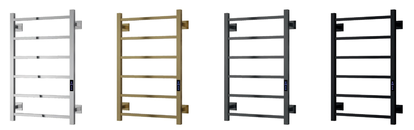 VRB Velino 800 x 500mm Electric Heated Towel Rail/Radiator (6 Bars)