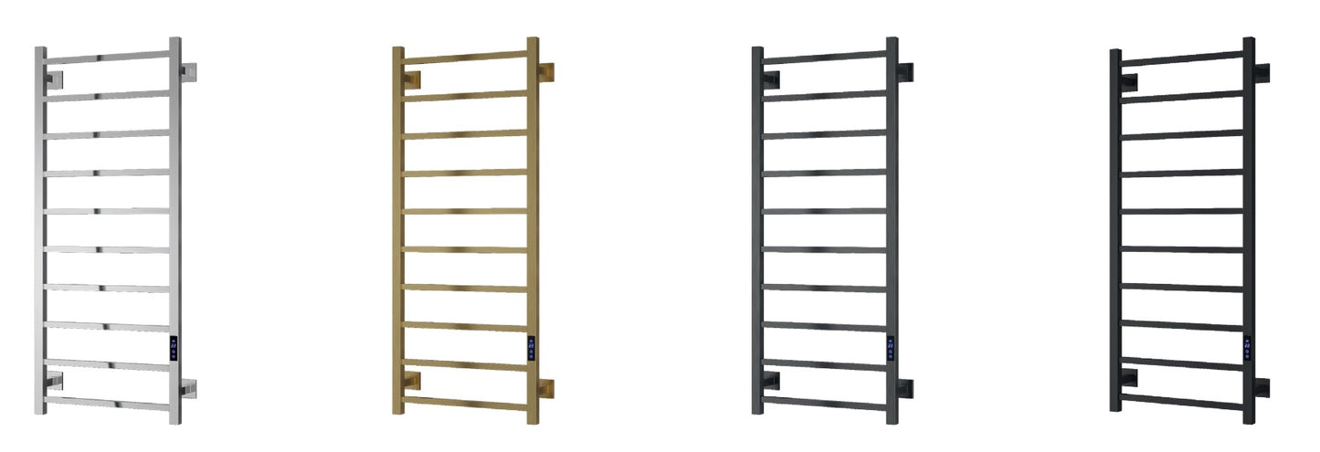 VRB Velino 1200 x 500mm Electric Heated Towel Rail/Radiator (10 Bars)