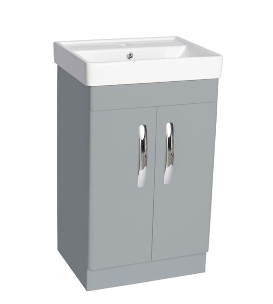 100% WaterProof VRB Vero Light Grey 500/600/700/800mm Rigid, PVC Floor Standing Vanity Unit