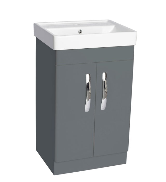 100% WaterProof VRB Vero Dark Grey 500/600/700/800mm Rigid, PVC Floor Standing Vanity Unit