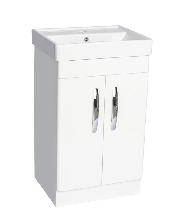 100% WaterProof VRB Vero Gloss White 500/600/700/800mm Rigid, PVC Floor Standing Vanity Unit