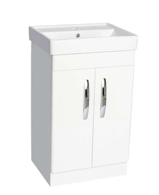 100% WaterProof VRB Vero Gloss White 500/600/700/800mm Rigid, PVC Floor Standing Vanity Unit