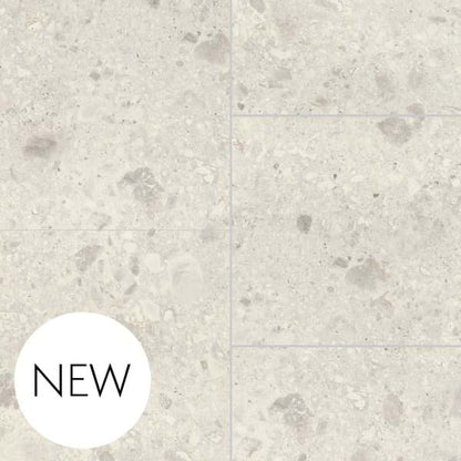 Multipanel  XL Offset Tile Collection White Terrazzo Shower Panels 598x2400 MT0020A